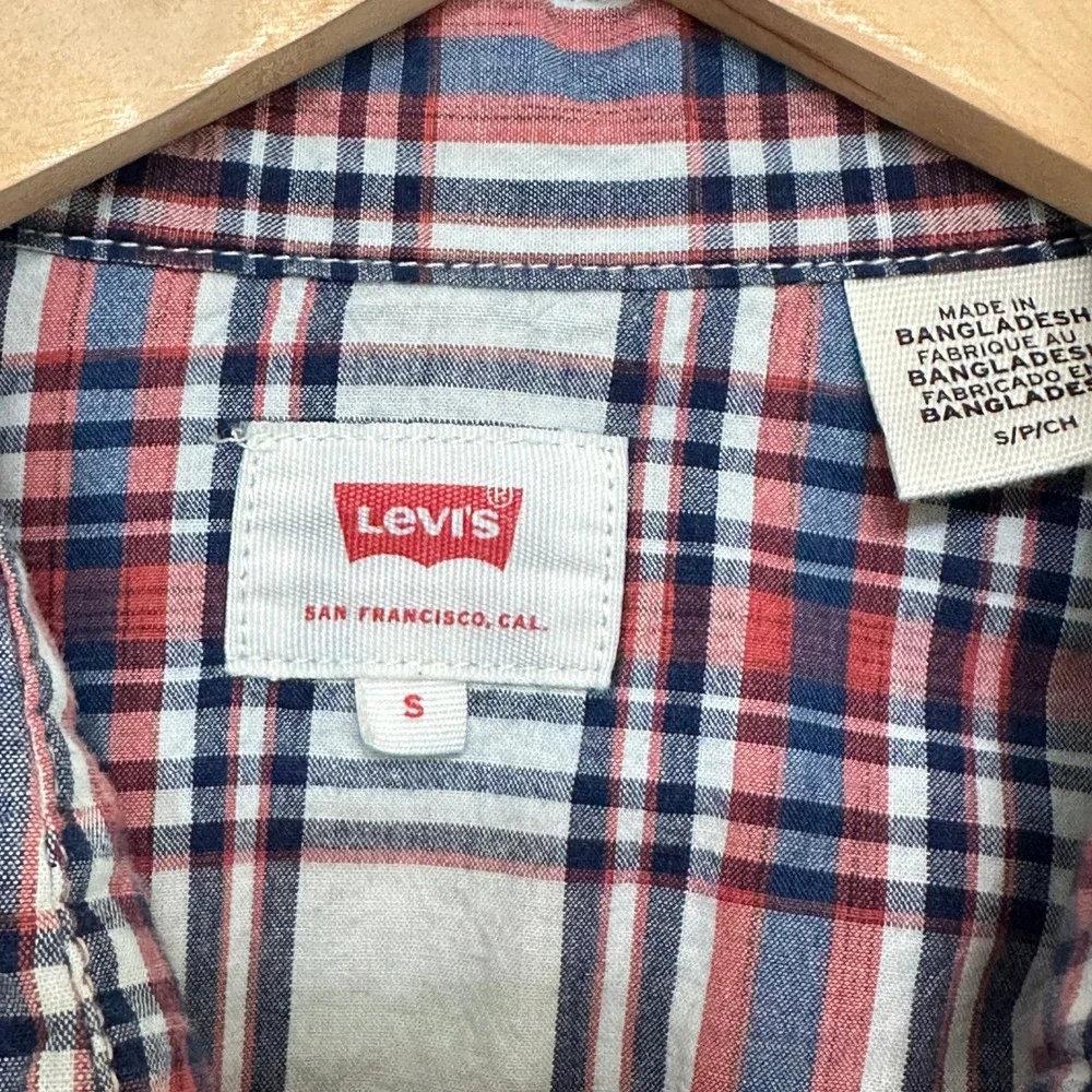 Levis Western‎ Pearl Snap Shirt Adult S Plaid Sawtooth Long Sleeve Cowboy Ranch